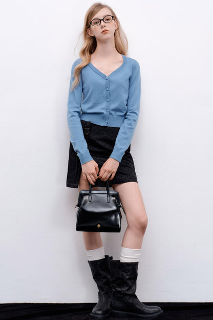 Wool Knit Cropped Sweater Top