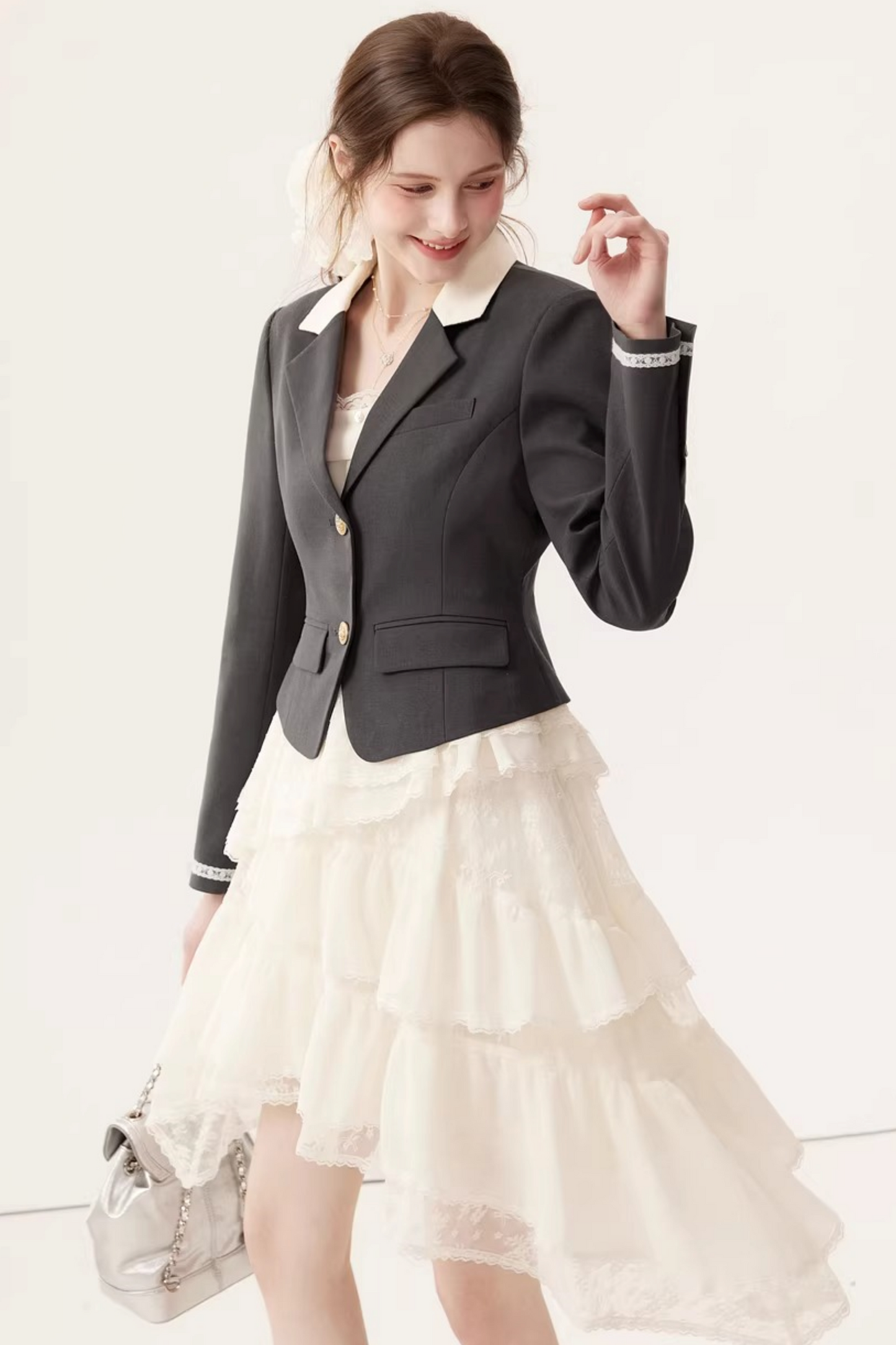 Color-Block Linen Skirt Set-Up