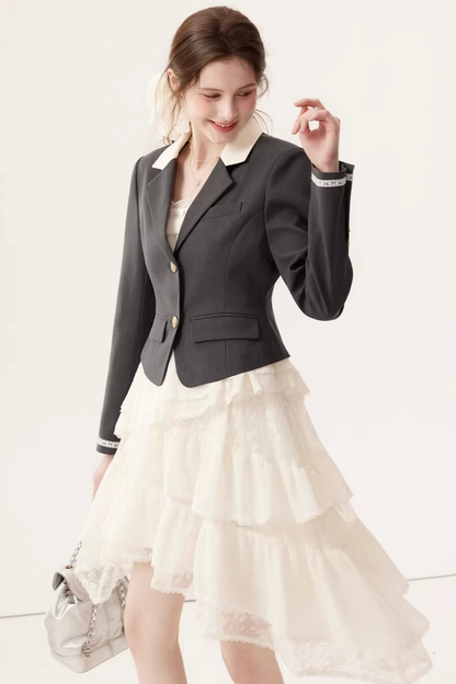 Color-Block Linen Skirt Set-Up