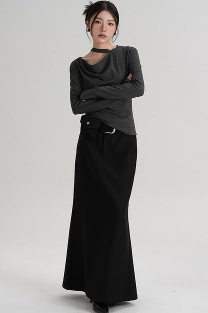 High-End Design Long-Sleeved T-Shirt Top