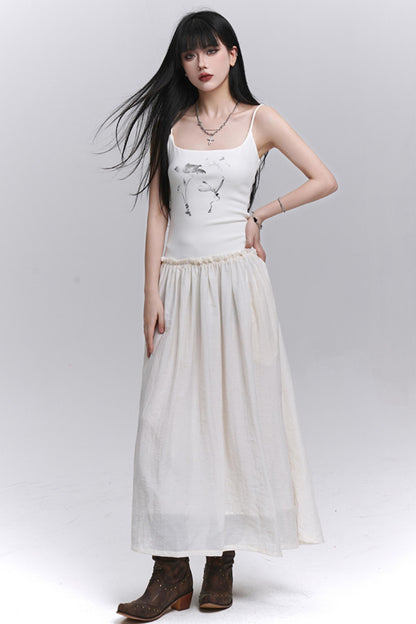 Summer Black-White Halter Dress