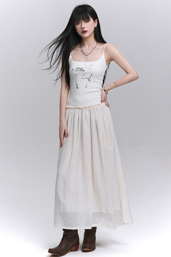 Summer Black-White Halter Dress