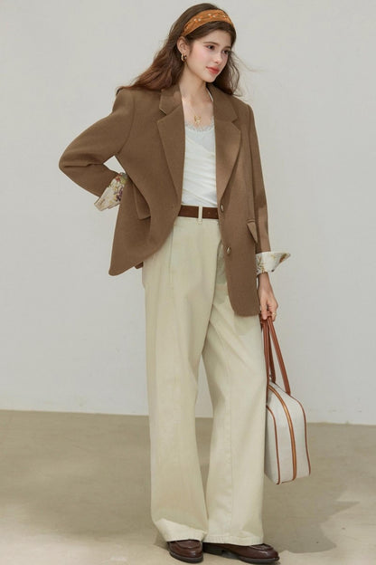 Jacquard Woolen Coat