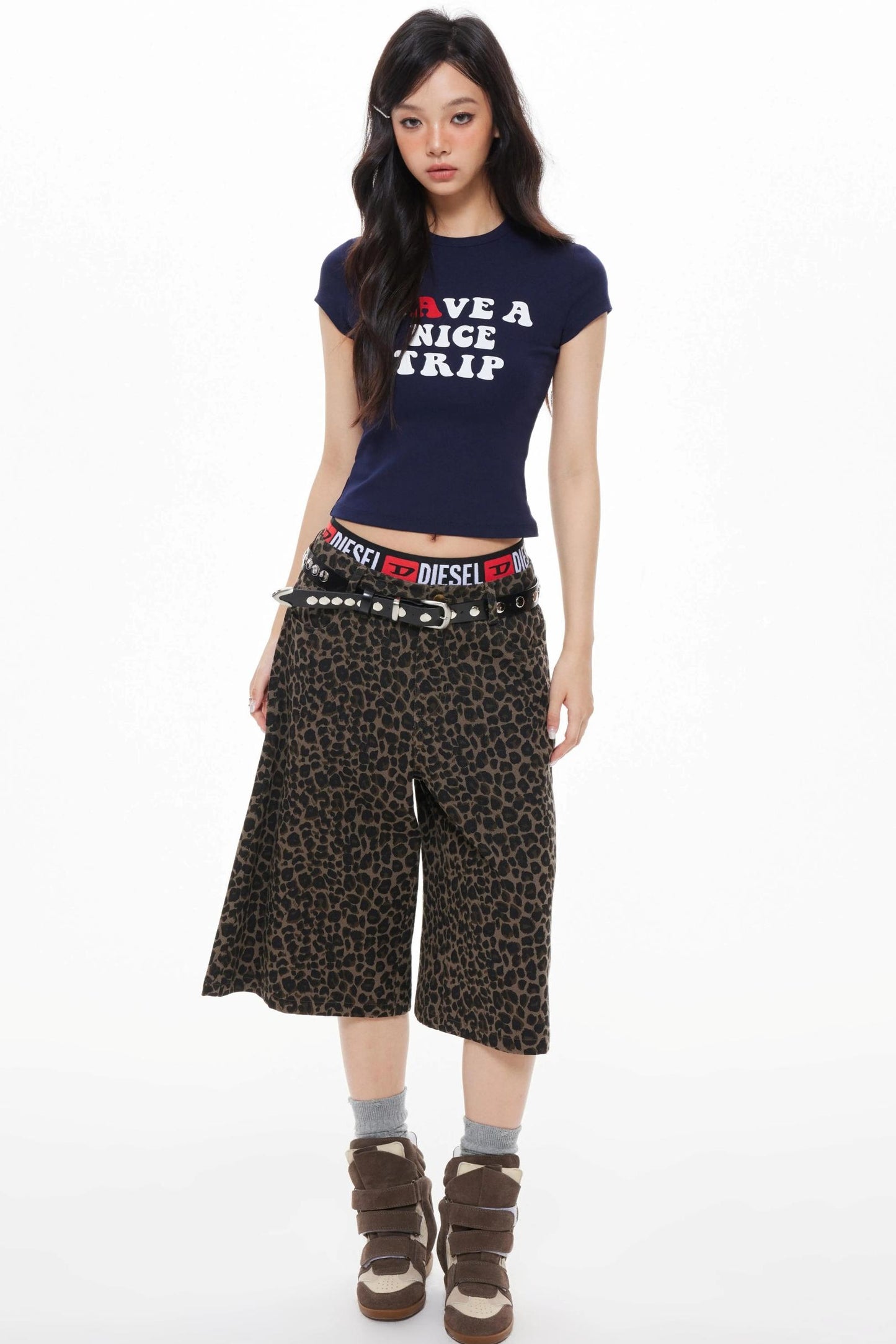 Leopard Cropped Shorts