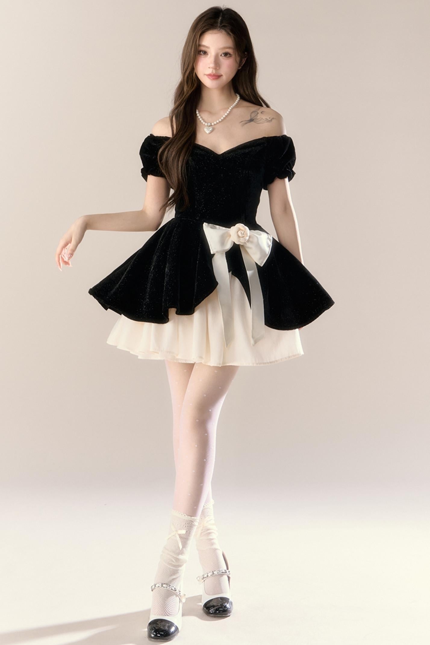 Midnight Camellia Dress