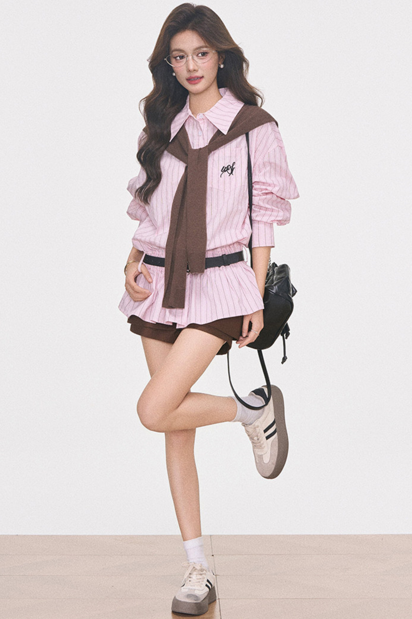 Waist-Cinching Shirt Dress Set-Up