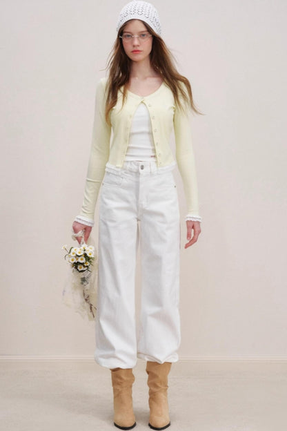 Flower Lace Cardigan Set-Up