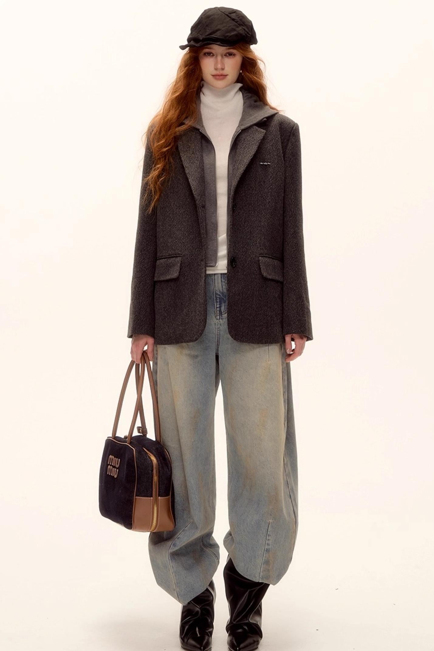 Vintage Washed Distressed Denim Pants