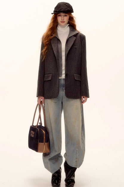 Vintage Washed Distressed Denim Pants