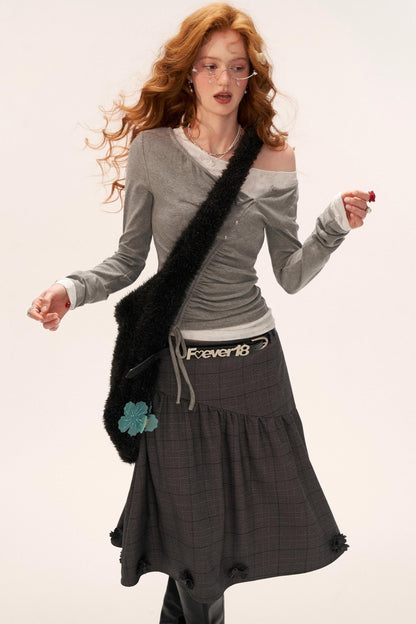 Slim Lace Sleeve T-Shirt