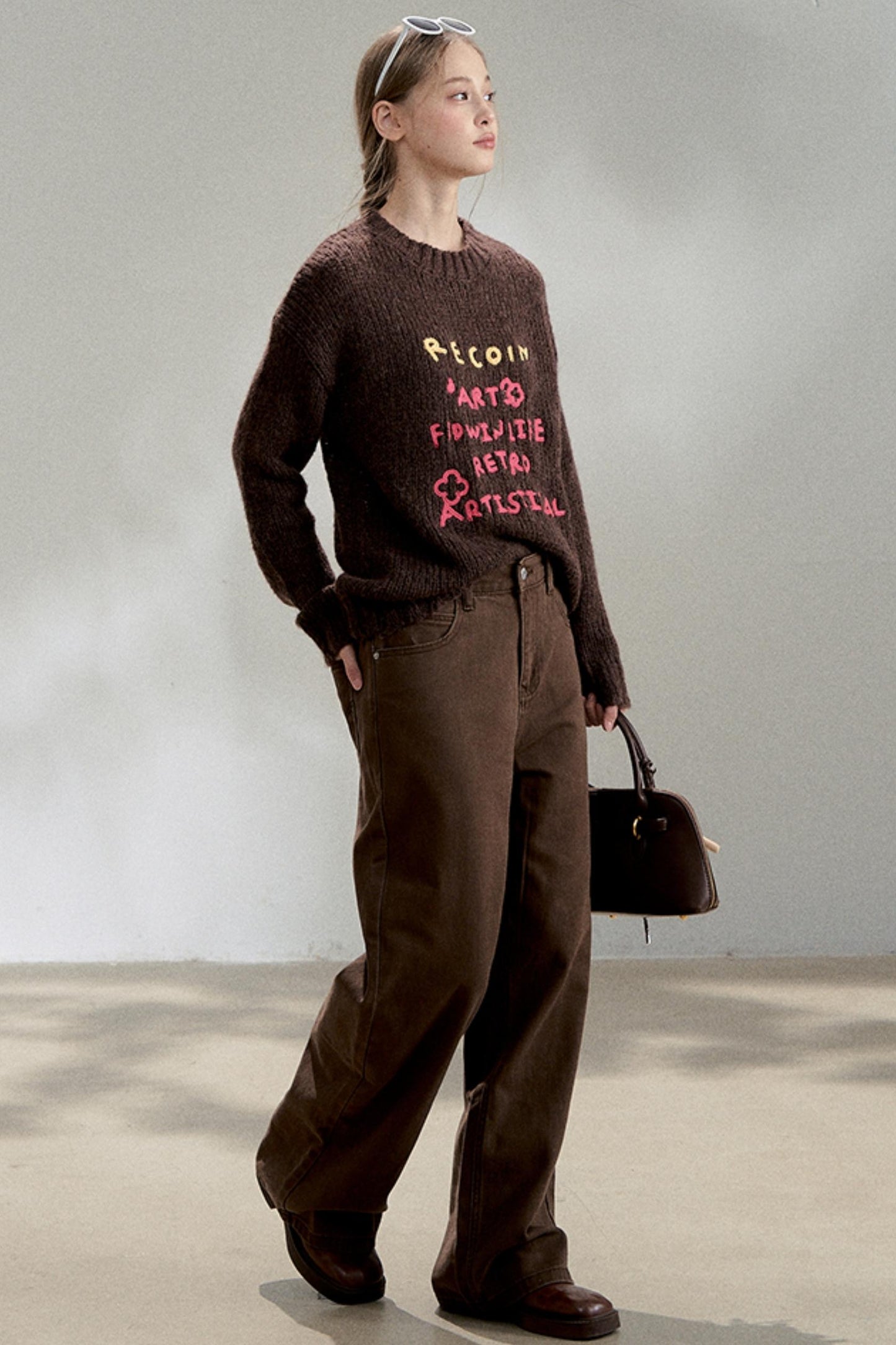 Vintage Dark Brown Straight Jeans