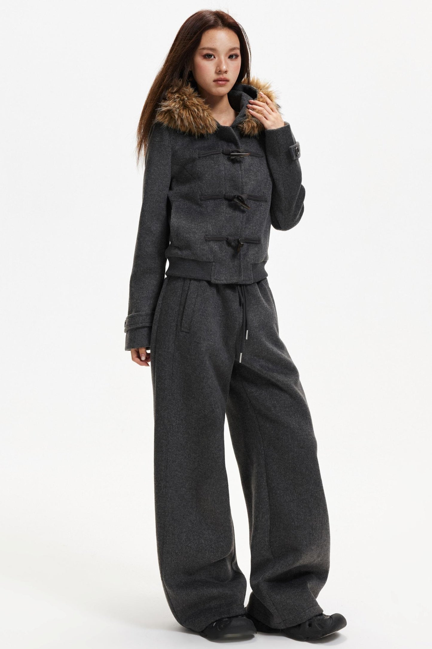 Retro Woolen Jacket & Pants Set-Up