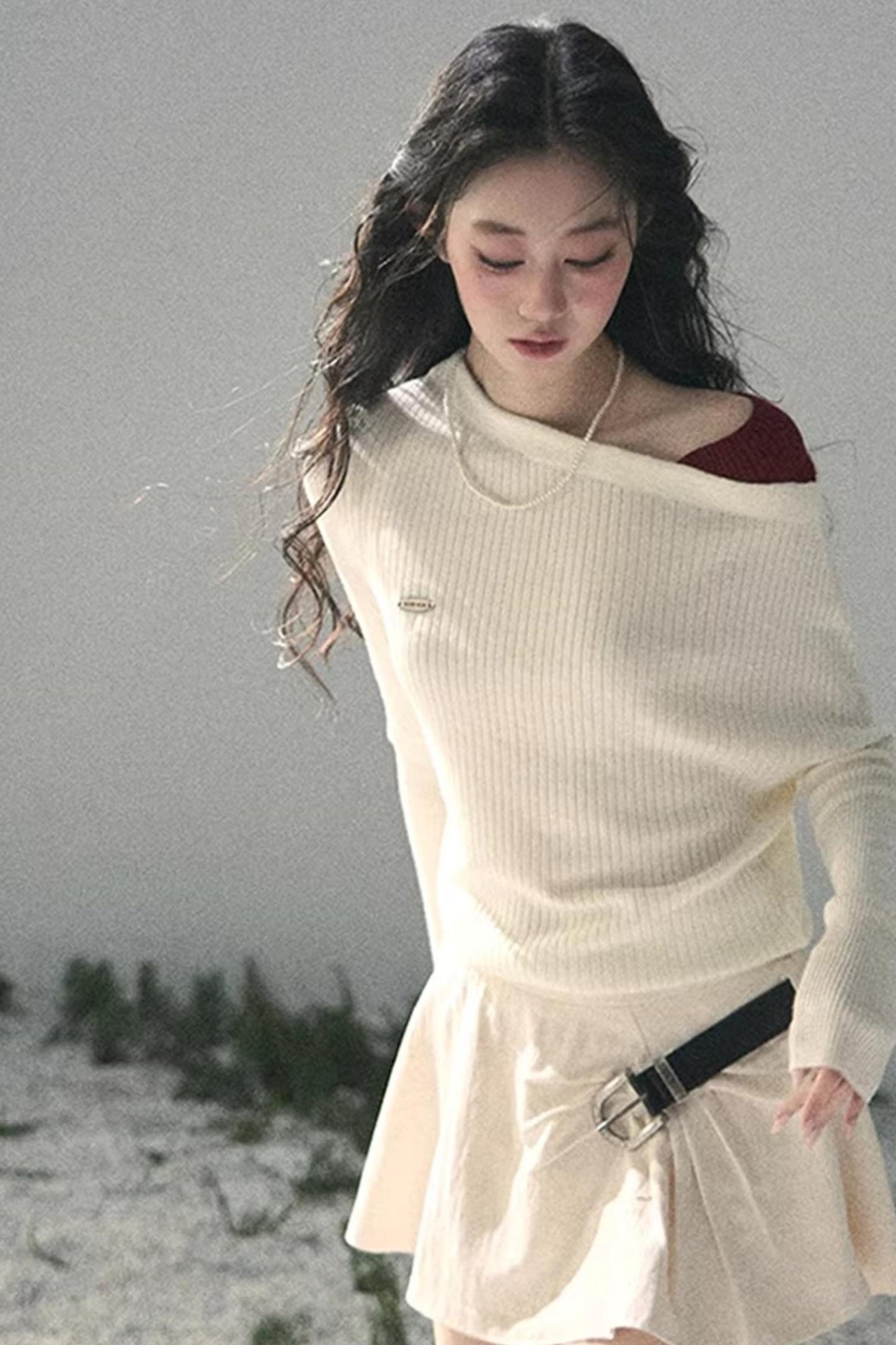 The Ashes Schulterfreies Strick-Oberteil