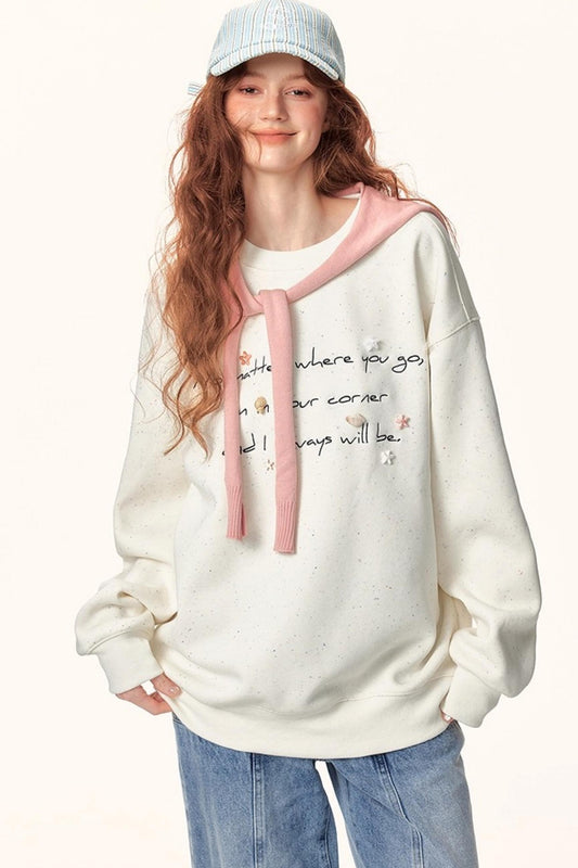 Letter Embroidered Winter Sweater