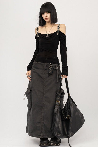 Swing Collar Mesh T-Shirt