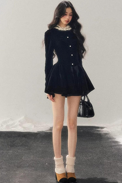 Ruffled Lace Winter Dress