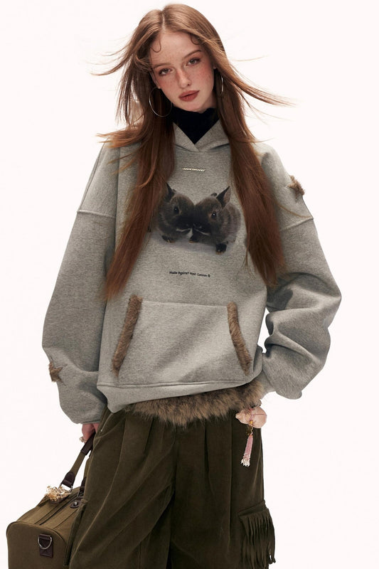 Star Rabbit Hooded Sweatshirt