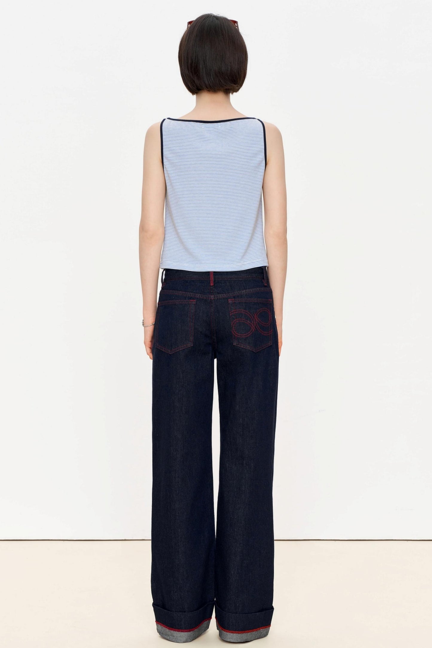 Blue Stripe Asymmetrical Tank