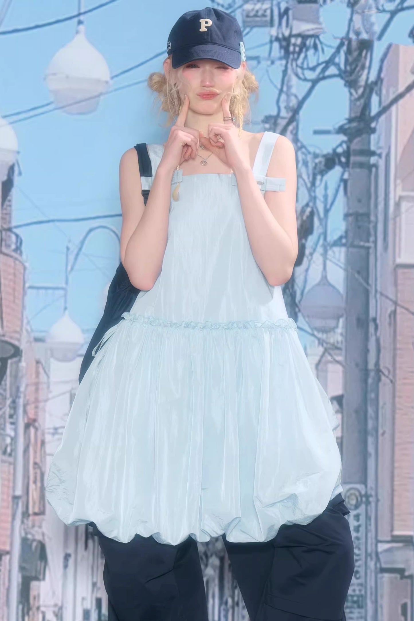 Summer Blue Bow-Tie Dress