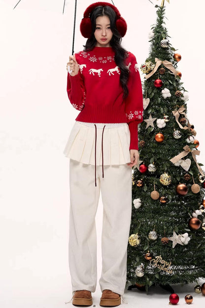 Red Luck Fair Isle Sweater