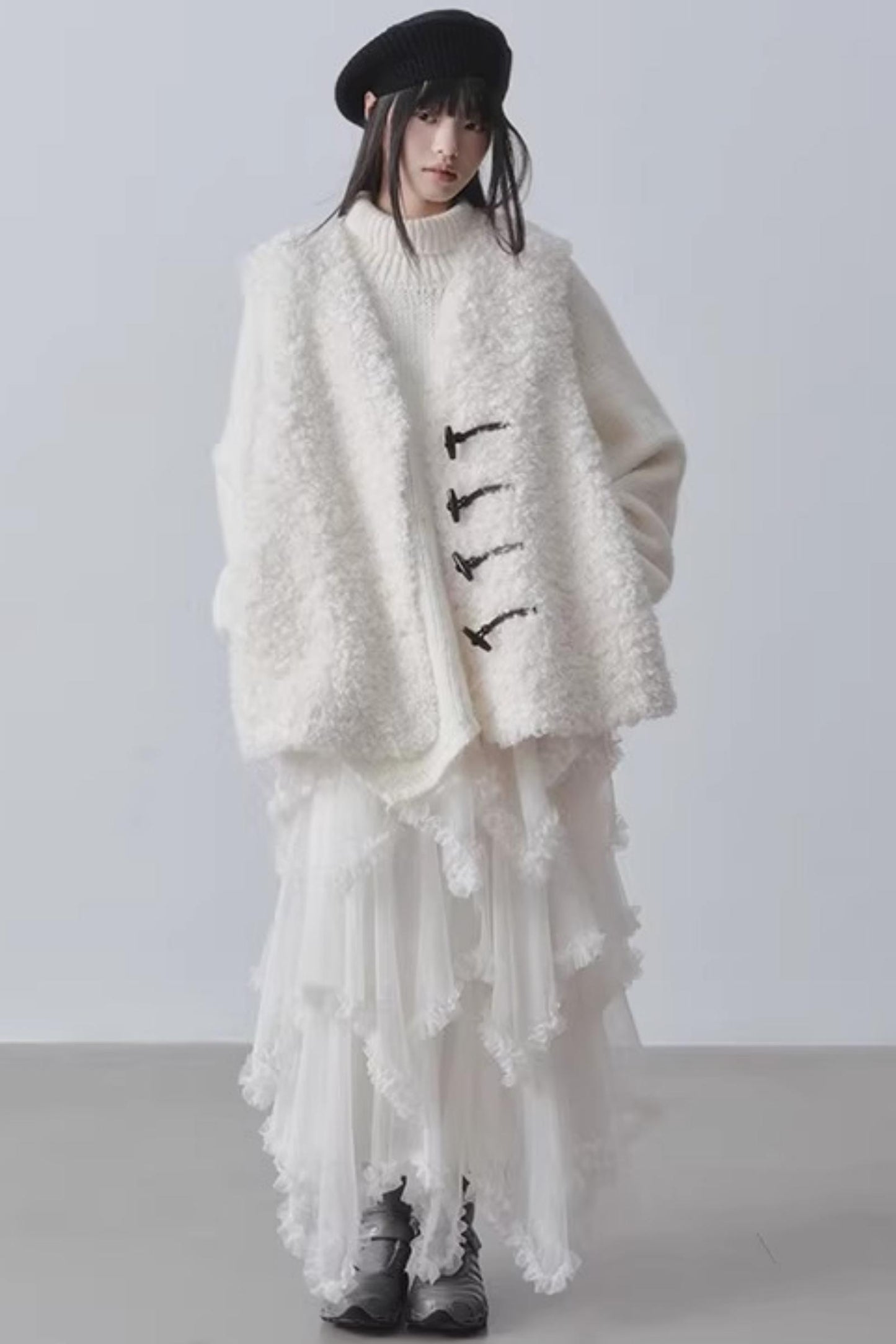 Winter-Kunstlammwollmantel