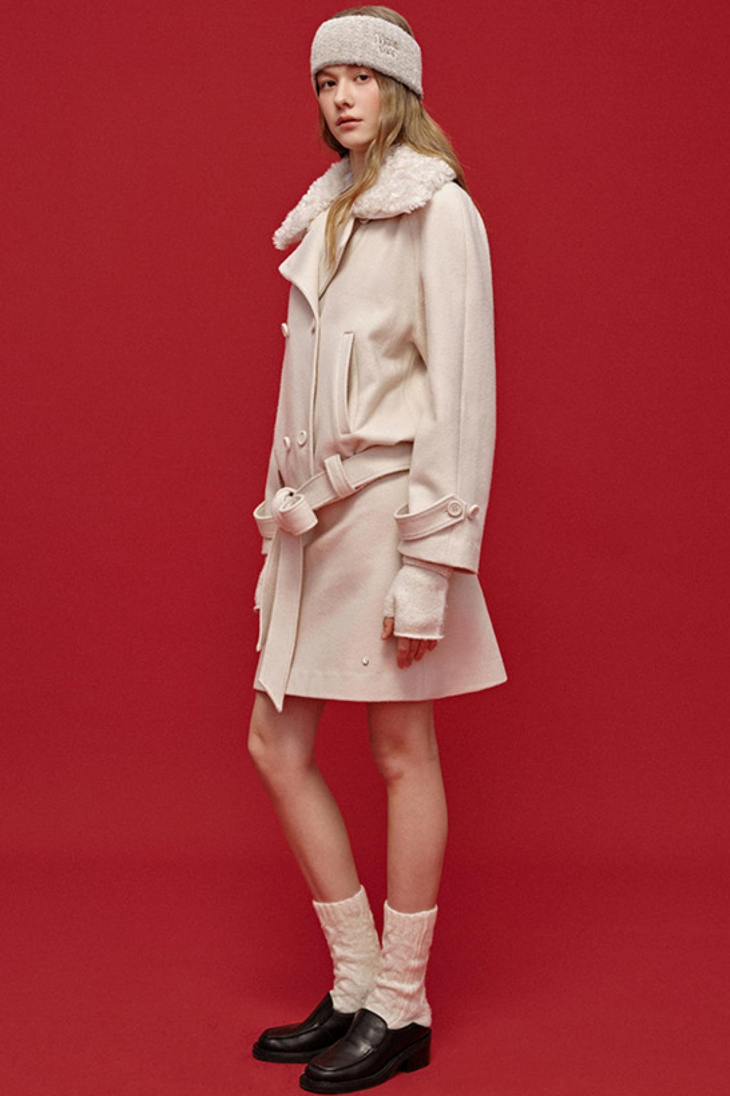 Jacquard-Haarband aus Wolle mit breiter Krempe