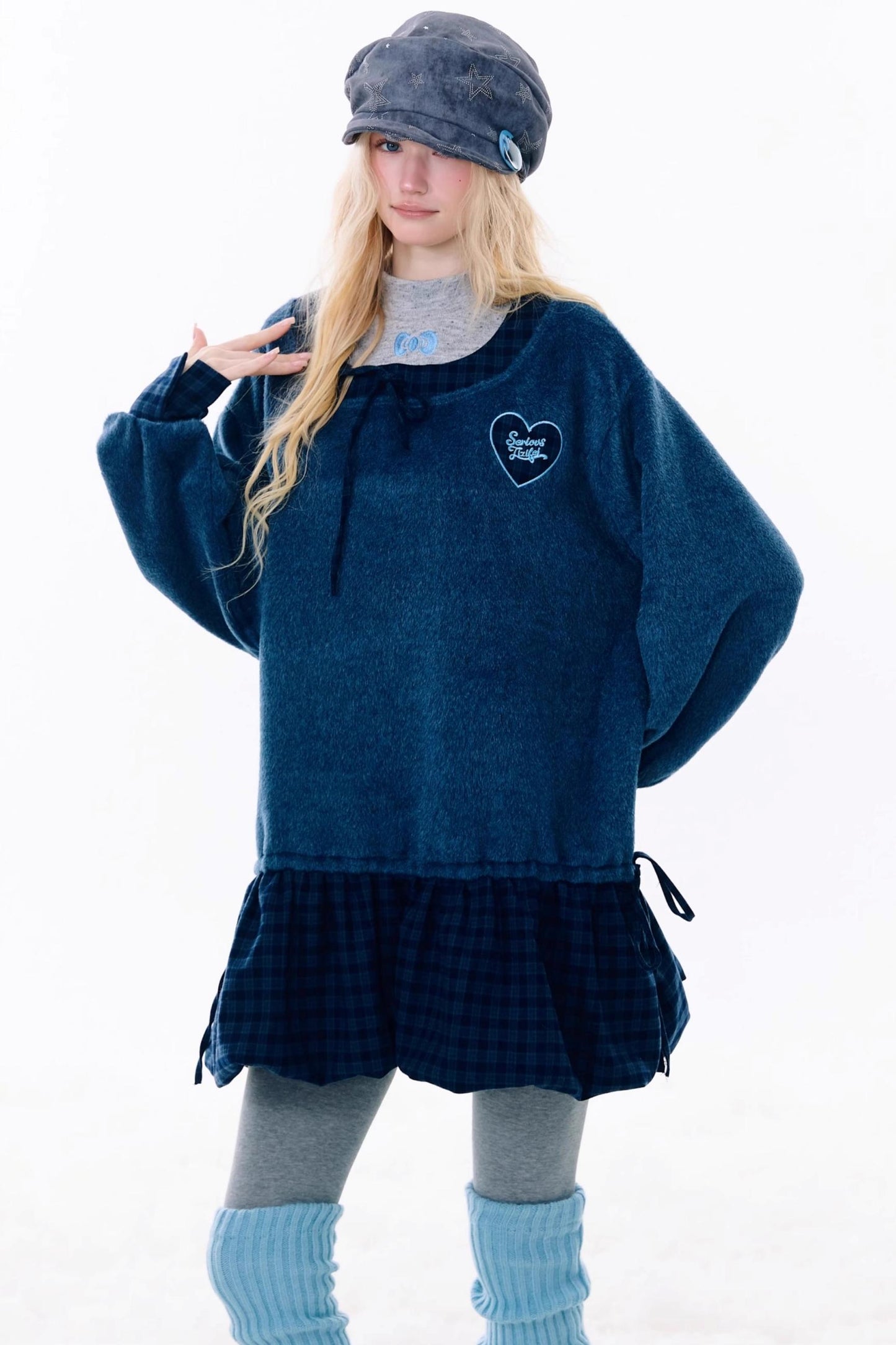 Patchwork Plaid Wool Dress