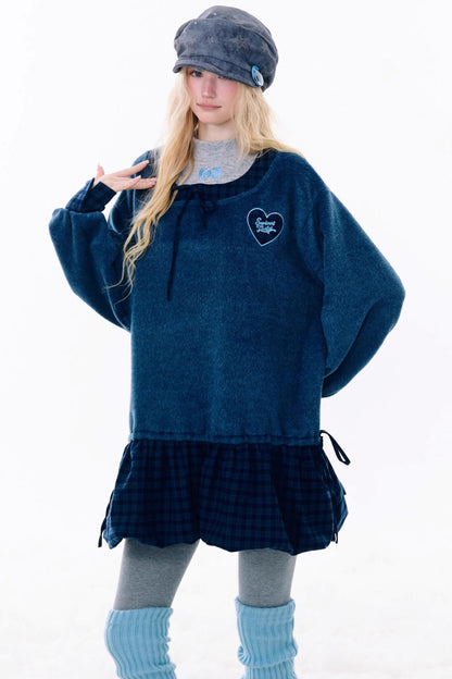 Patchwork Plaid Wool Dress