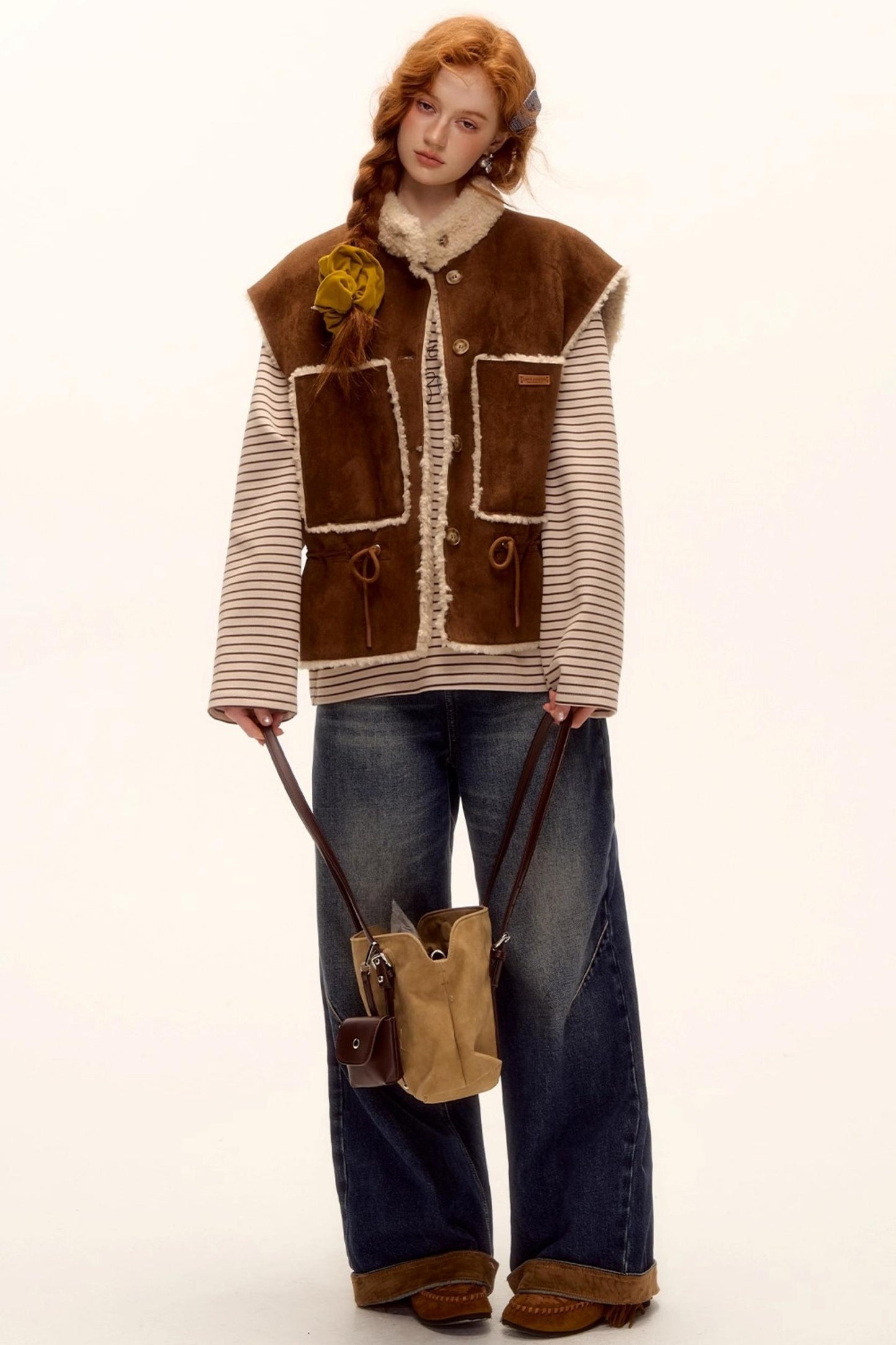 Reversible Fur Suede Vest Jacket