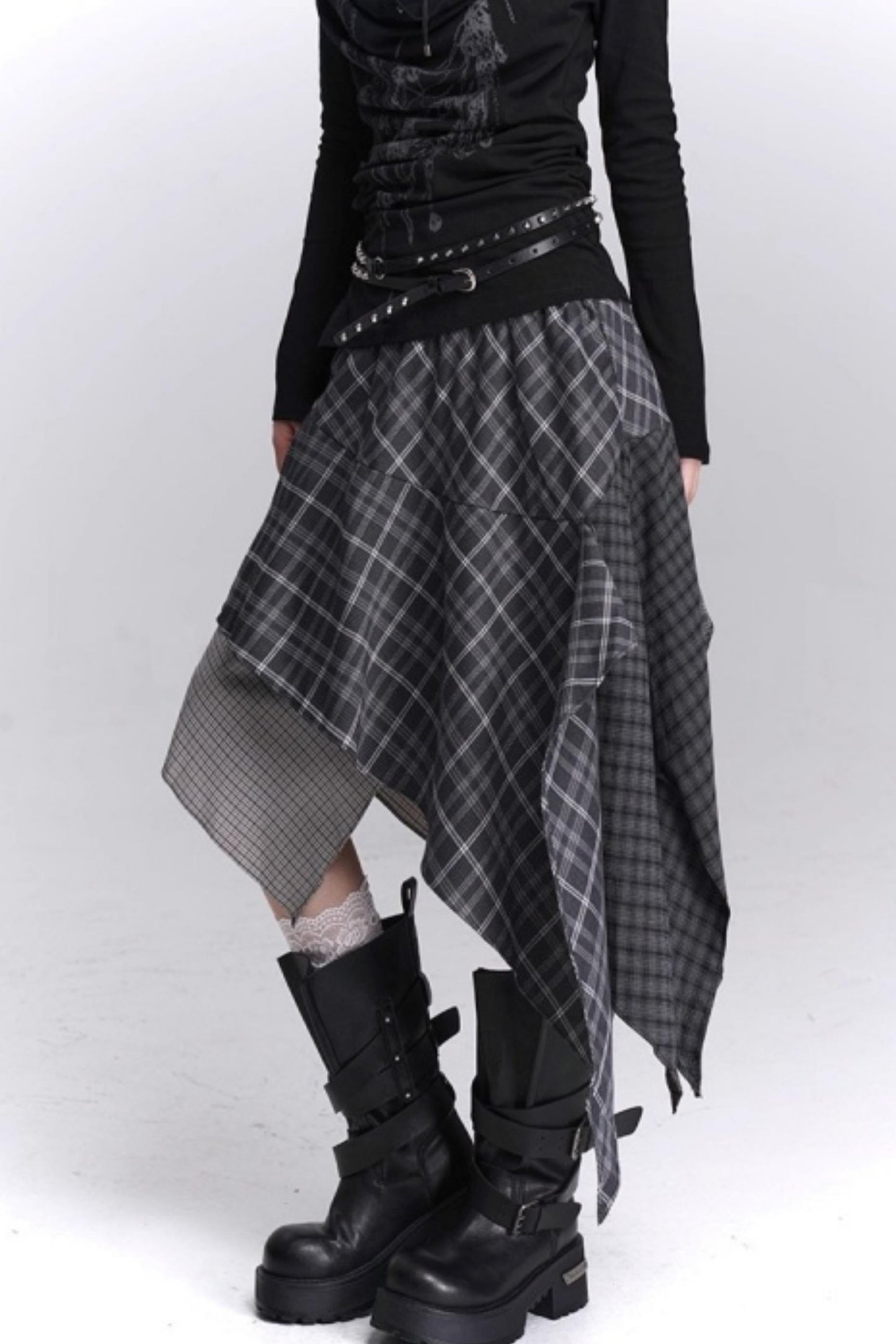 Irregular Plaid Autumn Skirt