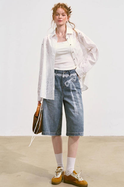 Summer Wide-Leg Denim Pants