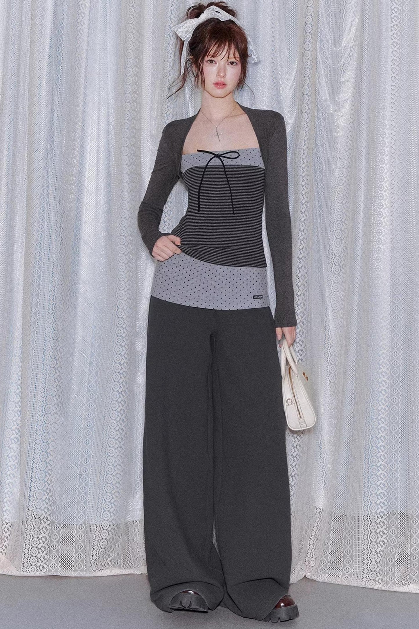 Color-Block Polka Dot Top Set-Up
