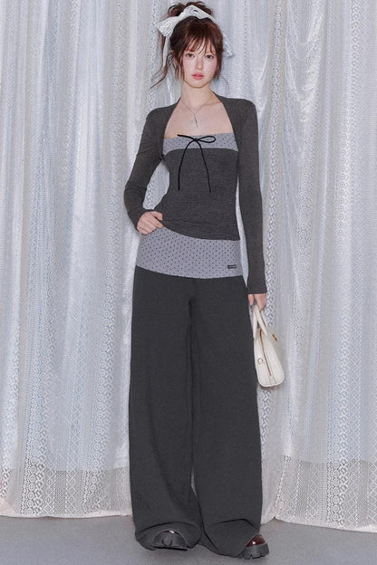 Color-Block Polka Dot Top Set-Up