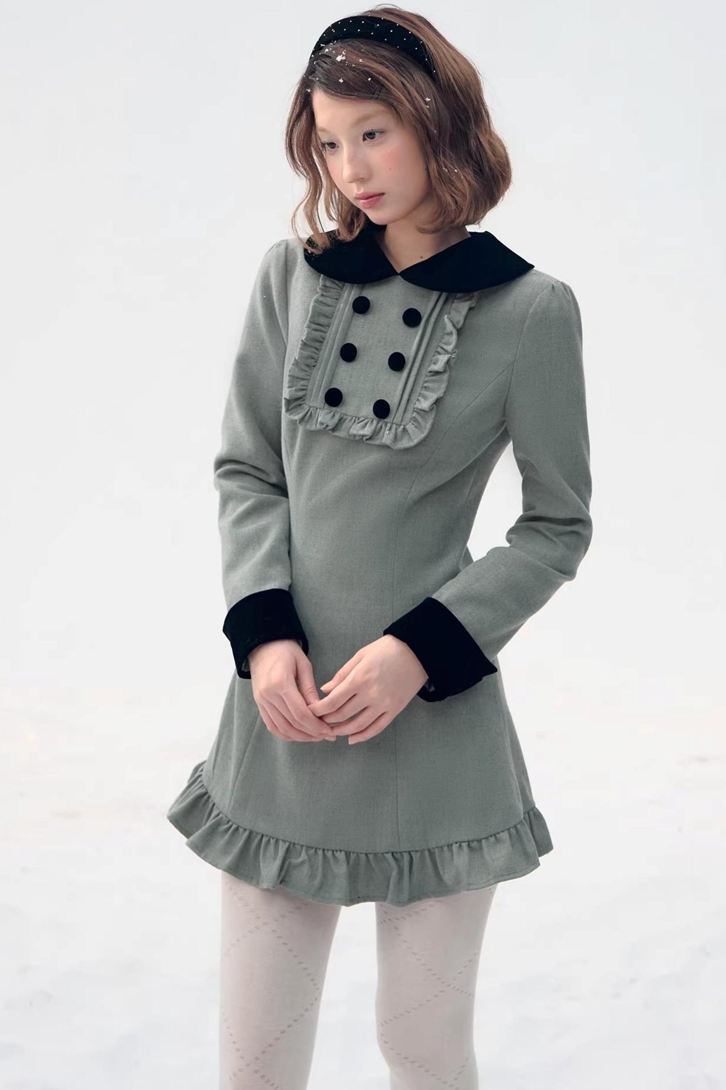 Red Plaid Velvet Doll Dress