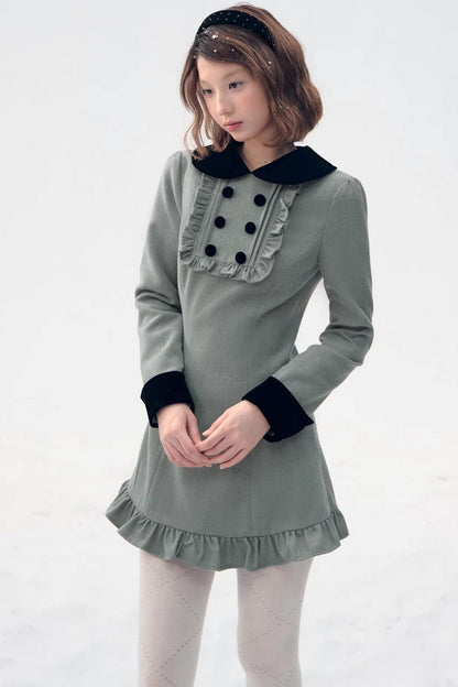 Red Plaid Velvet Doll Dress