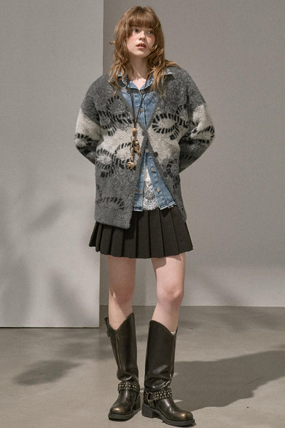 Silk Classic Pleated Puffy Short Skirt