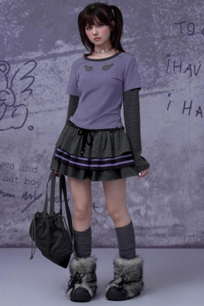 Purple Polka Dot Cake Skirt