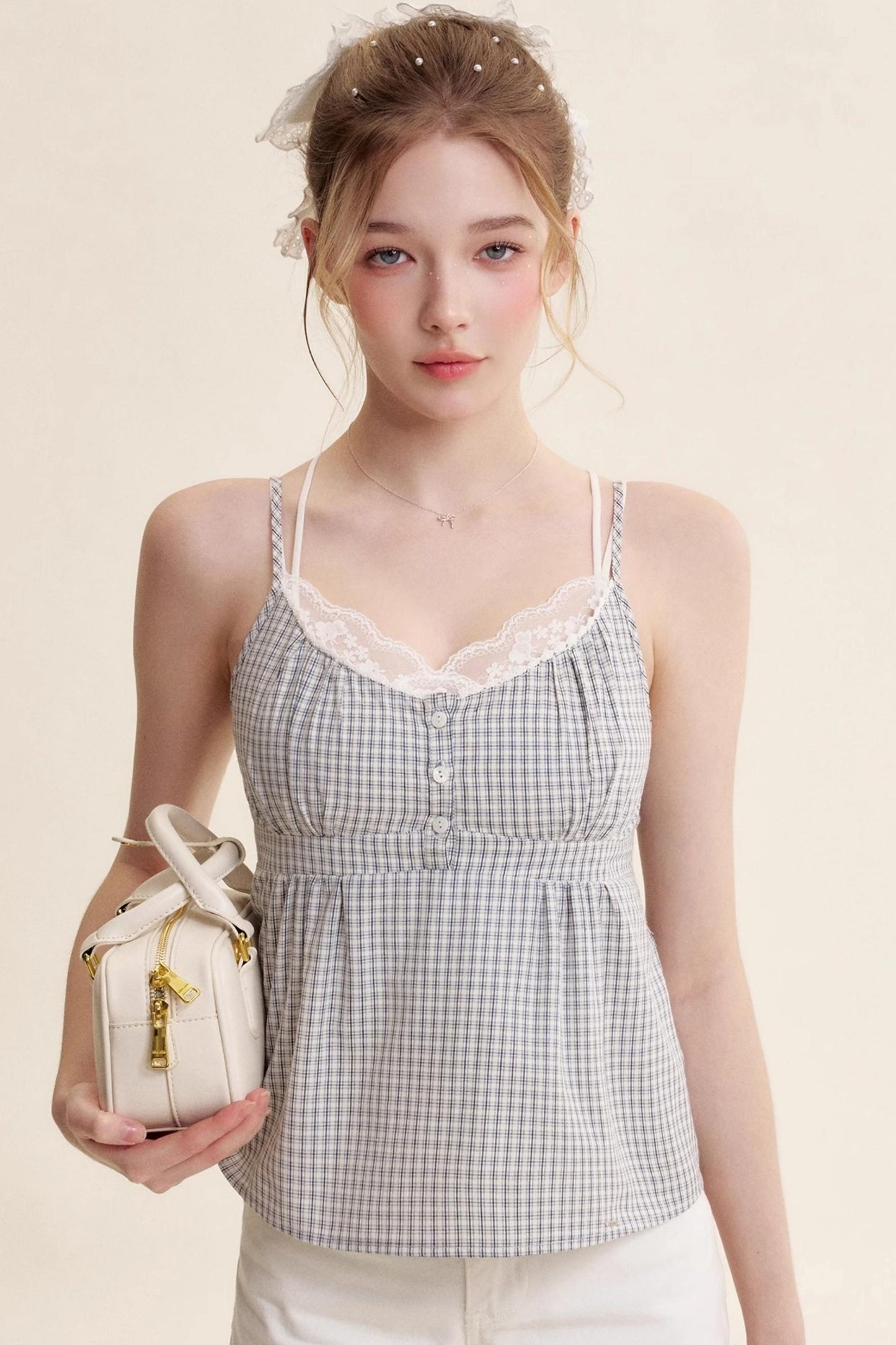 Patchwork Lace Camisole Set-Up