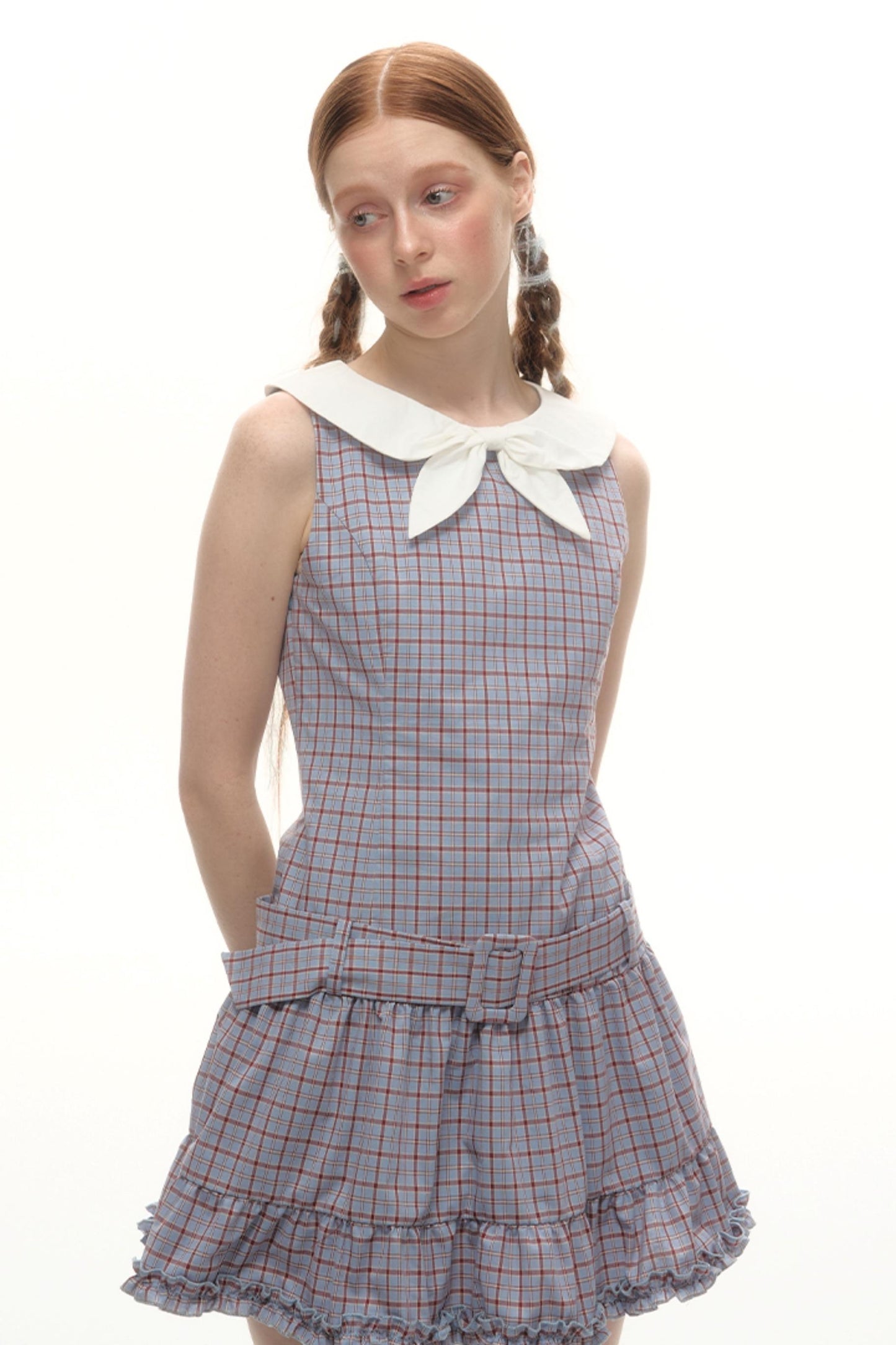 Elegant Plaid Lace Dress