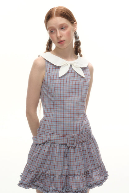 Elegant Plaid Lace Dress