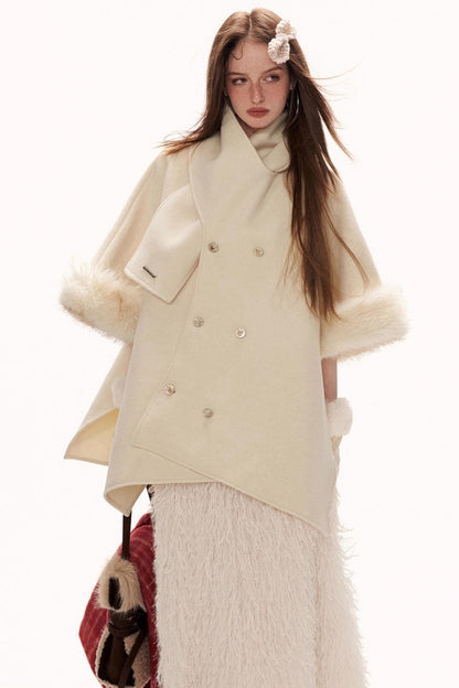 Scarf Fur Cape Coat