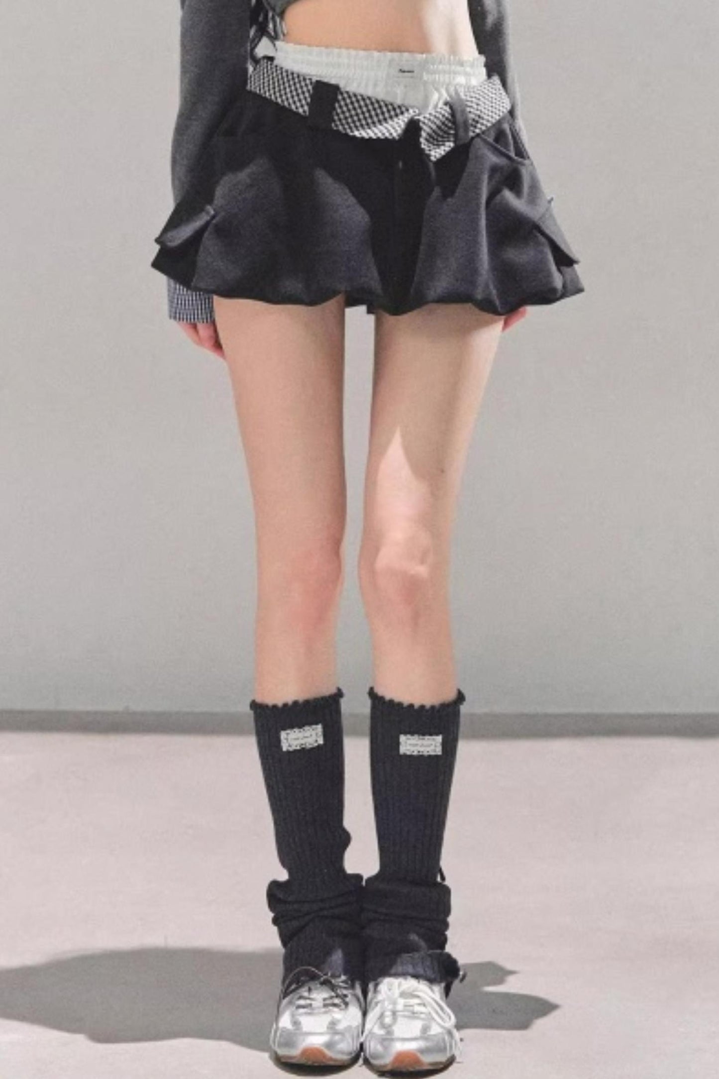 Plaid Floral A-Line Skirt