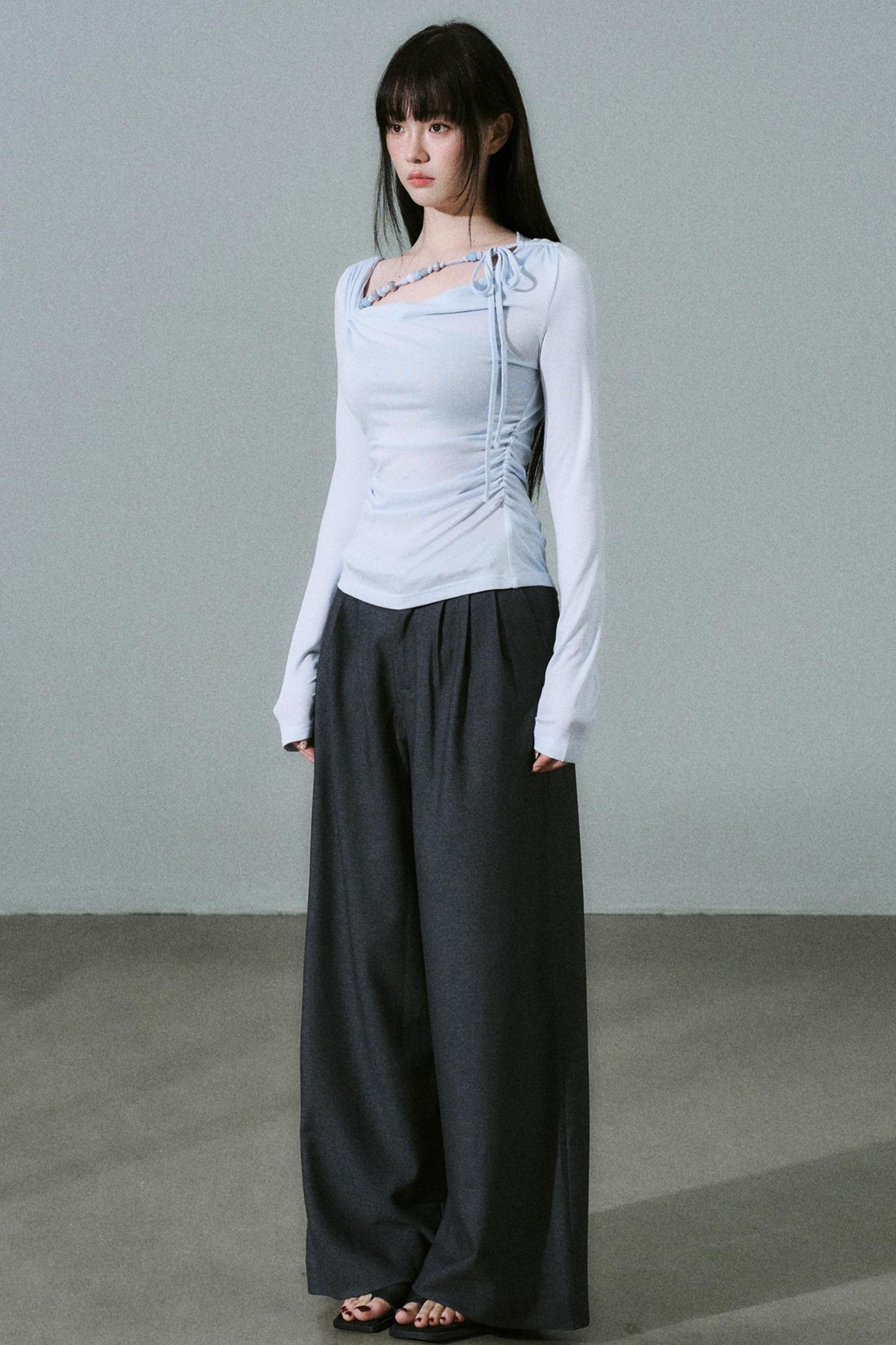 Tencel Wool Wide-Leg Pants