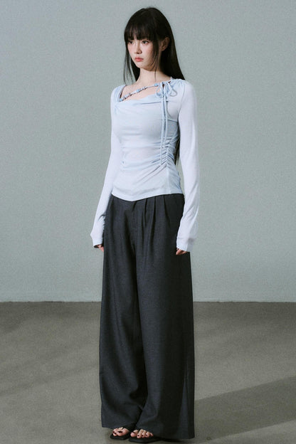 Tencel Wool Wide-Leg Pants