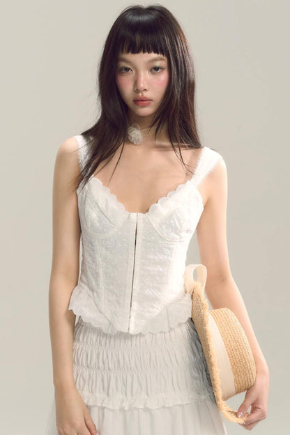 빈티지 레이스 코르셋 이너셔츠