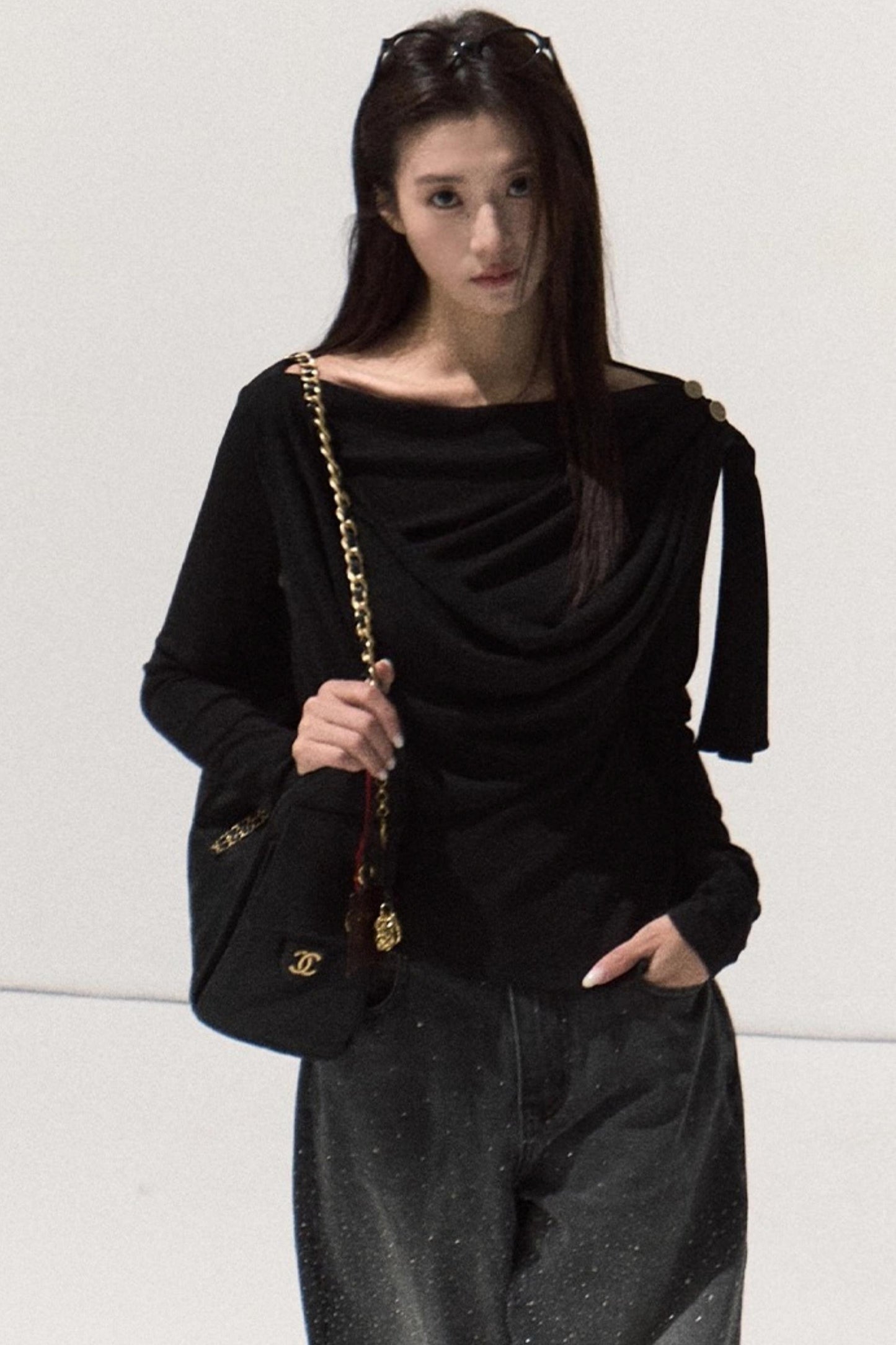 Wrap-Around Knit Sweater