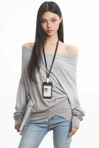 Lace Splicing Off-Shoulder Top