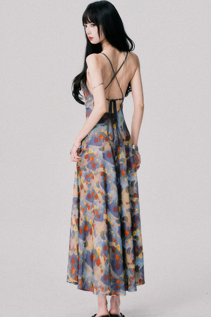 French Garden Halter Swing Dress