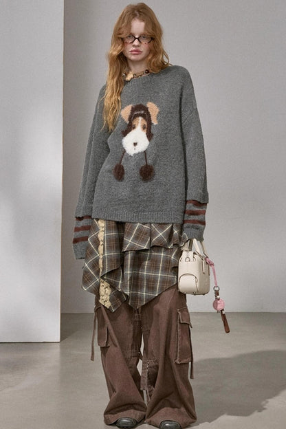 Hat and Puppy Knitted Sweater