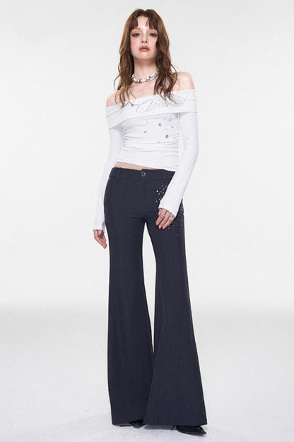 Retro Style Flared Pants